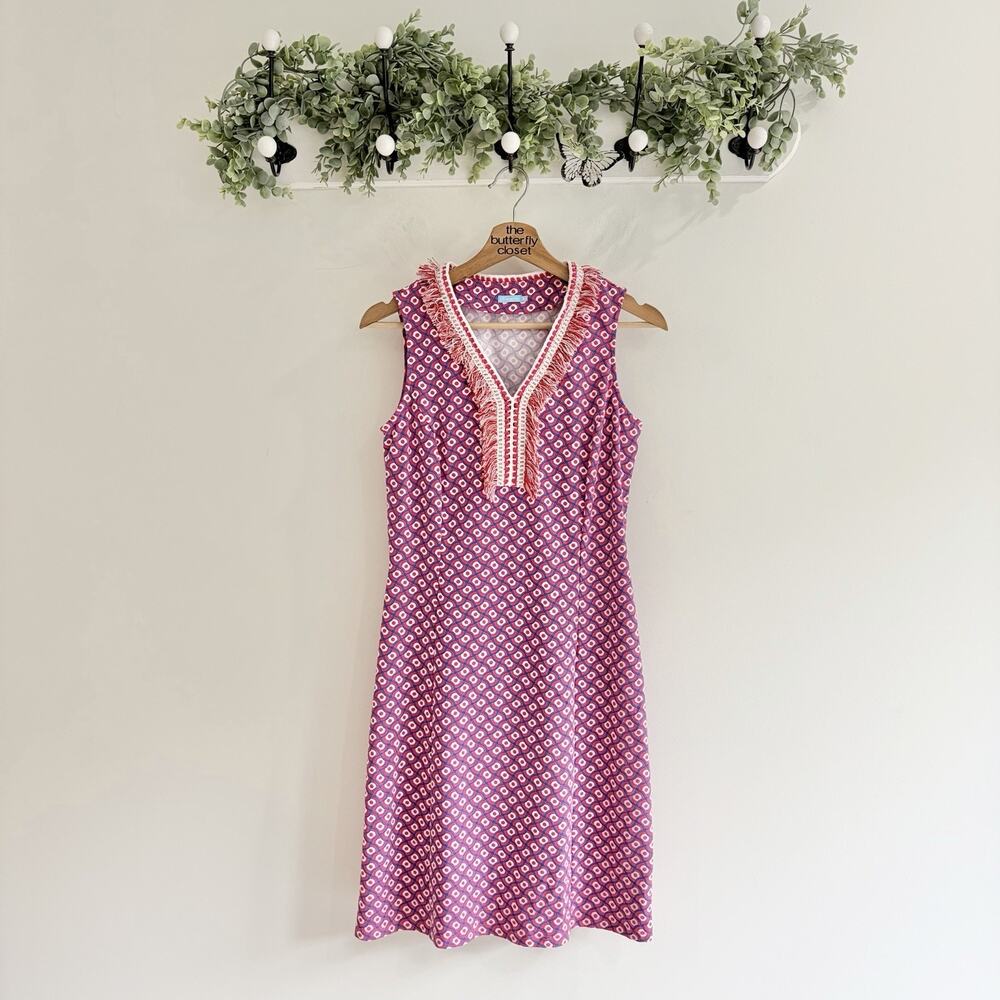 J. McLaughlin catalina cloth Lola Fringe Shift Dress Size Xs hh 5748